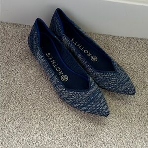 Rothy's Blue Flats Knitted Slip-On Loafers